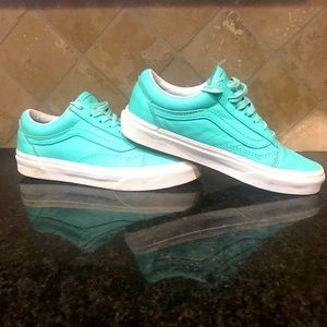 Vans Off The Wall Unisex Old Skool DX Skater Shoes~ Turquoise Size W 6.5/M 5